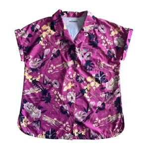 Columbia Womens Sun Drifter Woven Short Sleeve, Size L Hawaiian shirt